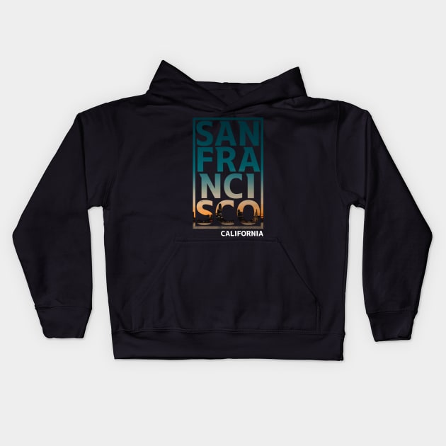 San Francisco Typography Kids Hoodie by Tee Tow Argh 